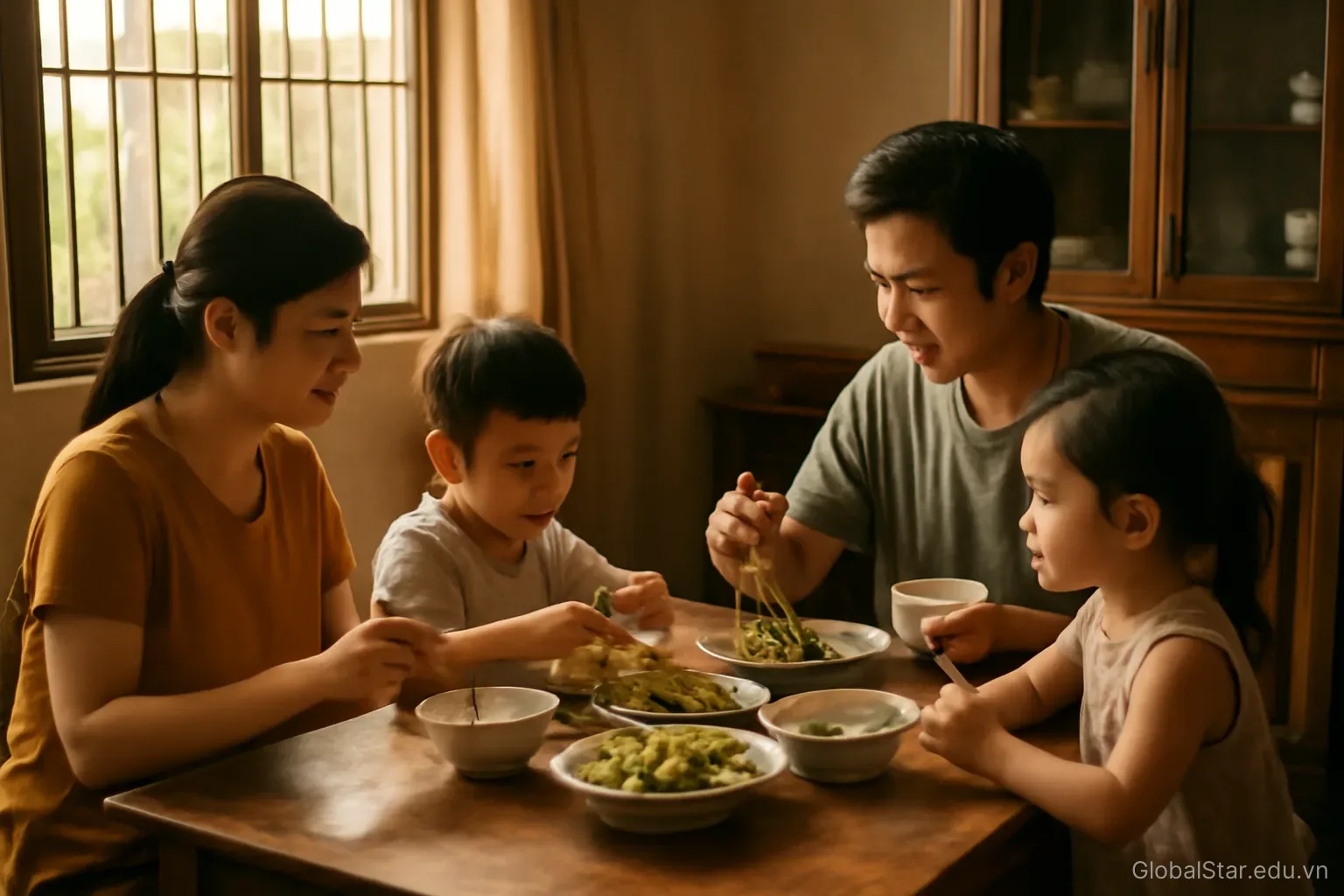 Bữa ăn chiều ở nhà sau khi đón con từ trường: cách phối hợp để con không quá no hay đói
